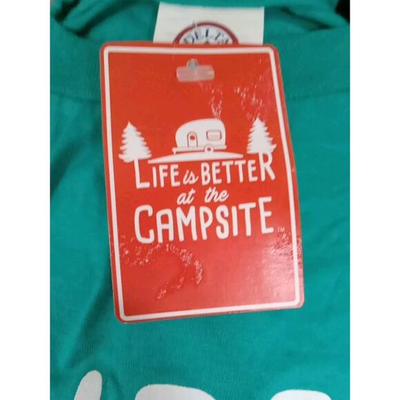 CAMCO LIFE IS BETTER AT THE CAMPSITE TEAL T-SHIRT LARGE New - Picture 2 of 8